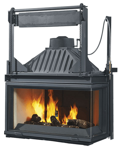 Cheminees Philippe  Radiante 873 2v PR wood fireplace