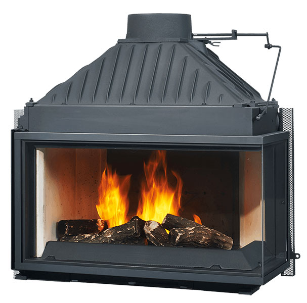 Cheminees Philippe Radiante 873 2V SR wood firebox<br>
    Double sided firebox fireplace