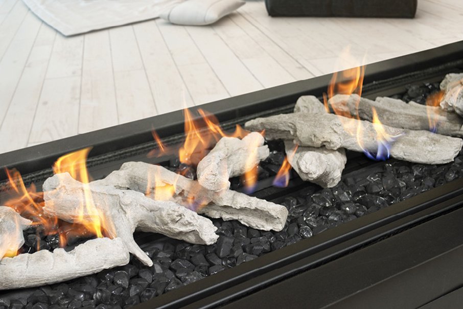 Real Flame Gas Fireplace Element Double Sided